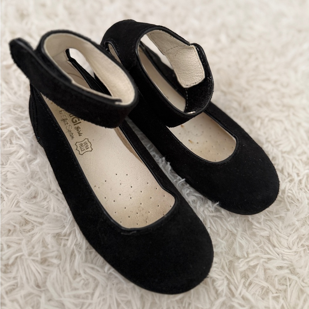 Primigi Black Suede Mary Jane Flats Girls Size 29 (US 11.5)
